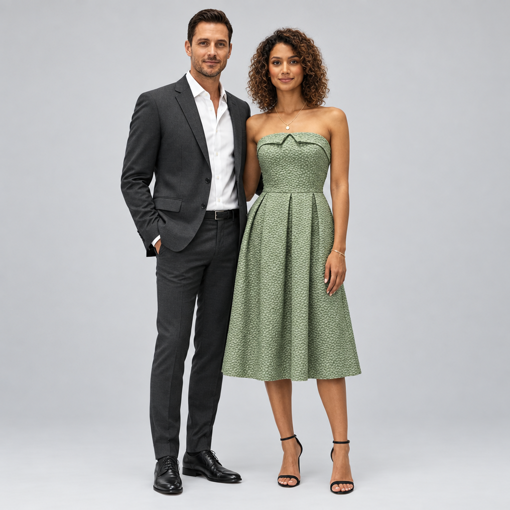 Strapless Floral Midi Dress