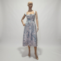Andy Printed Square‑Neck Midi Dress
